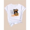 thumbnail image 2 of Easter Glasses Bunny Egg Print Casual Stylish Top for Black Women, Round Neck Short Sleeve T-Shirt, 2 of 7