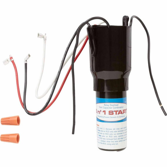 Supco Refrigerator Overload Start Capacitor Kit, Black