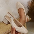 thumbnail image 5 of Rexoro Women Pumps Square Toe Slingback Mid Block Heel Women's Dress Shoes Office Party, 5 of 5