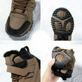 thumbnail image 4 of WhouRiu Big Boy Outdoor Sneakers Winter Lined Thermal Ankle Boots Kids Warm Insulated Athletic Walking Sneakers Beige Big Kids1, 4 of 8