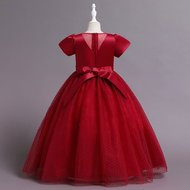 Lnmqlpdbs Black Dress for Girls 10-12 Black Denim Dress Toddler Dress Up Jewelry Age 2-4 Gifts Under Cute Gifts Baby Girl Clothes 6-9 Months, Red