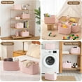 thumbnail image 4 of Storage Baskets for Organizing, Woven Decorative Baskets for Shelves - Books, Towels, and Clothes, Cotton Rope Toy Storage Bins, 12.7''Lx9''Wx7.8''H, Pack of 4, Pink, 4 of 14