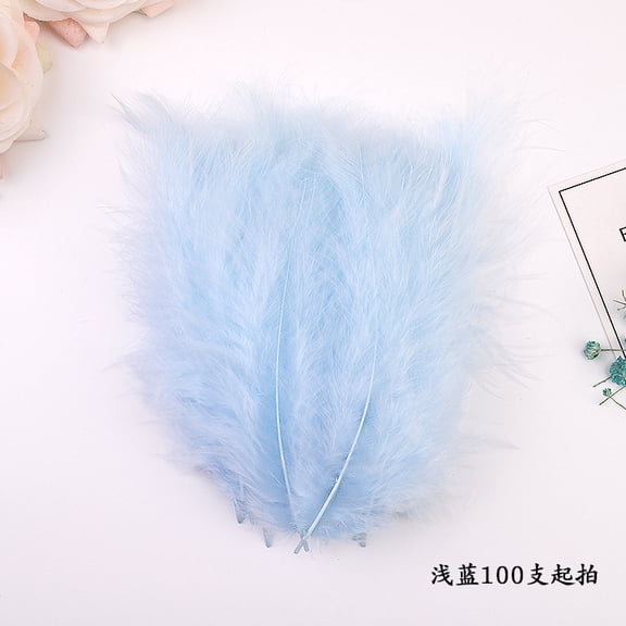 Firefly Hope 300Pcs 5-6 Inch Bulk Craft Rooster Feathers, Natural Feathers for Kindergarten DIY Crafts, Wedding Decor, Family Party & Dream Catcher Supplies, Light Blue