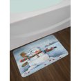 thumbnail image 2 of Snowman Bath Mat, Watercolor Style Snowfall Outdoors Merry Christmas Theme Winter Bullfinch Birds, Non-Slip Plush Mat Bathroom Kitchen Laundry Room Decor, 29.5 X 17.5 Inches, Multicolor, Ambesonne, 2 of 2