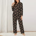 thumbnail image 2 of Yiaed Bulldog with Sunglasses Print Pajamas Women's Long Sleeve Sleepwear Soft Button Down Loungewear Pjs Lounge Set Nightwear Womens Pajama Pants-XX-Large, 2 of 7