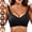 Black, variant on Women's Jelly Bras Seamless Widen Straps Push up Soft Supportive Wireless Solid Color Daily Bralettes