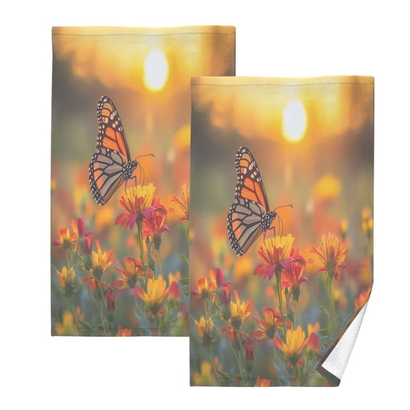 BZSMCE Face Towel Hand Towel Bath Towel Cotton Bath Towel Sets Hand Bath Towels Fashion Sunset Butterfly Bliss Pattern