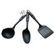 thumbnail image 3 of Bene Casa Juego de utensilios de cocina de nailon de 3 piezas: cucharón, cuchara, espátula ranurada, negro, 3 of 3