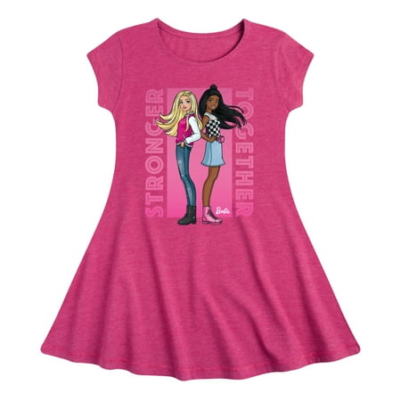 

Barbie - Best Friends - Stronger Together - Toddler And Youth Girls Fit And Flare Dress