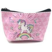 Angle View: AkoaDa Cute Unicorn Coin Purse Wallet Lady Clutch Storage Bag Makeup Cosmetic Bag Pencil Case Pen Bag Home School Travel Accessories Gift