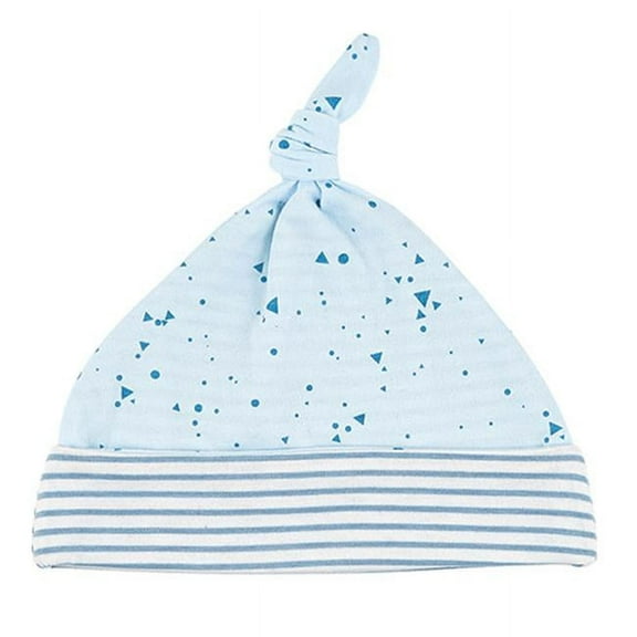 Stephan Baby Knit Hat - Blue Geo Stripe Newborn