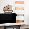 thumbnail image 4 of Mind Reader 3-Tier Wall-Mounted File Organizer, Wood and Metal Vertical Rack for Mail, Magazines, and Documents, Metal, Wood, White, 4 of 7