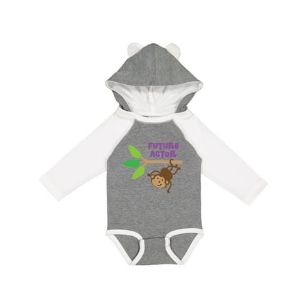 

Inktastic Future Actor Childs Acting Theater Monkey Gift Baby Boy or Baby Girl Long Sleeve Bodysuit