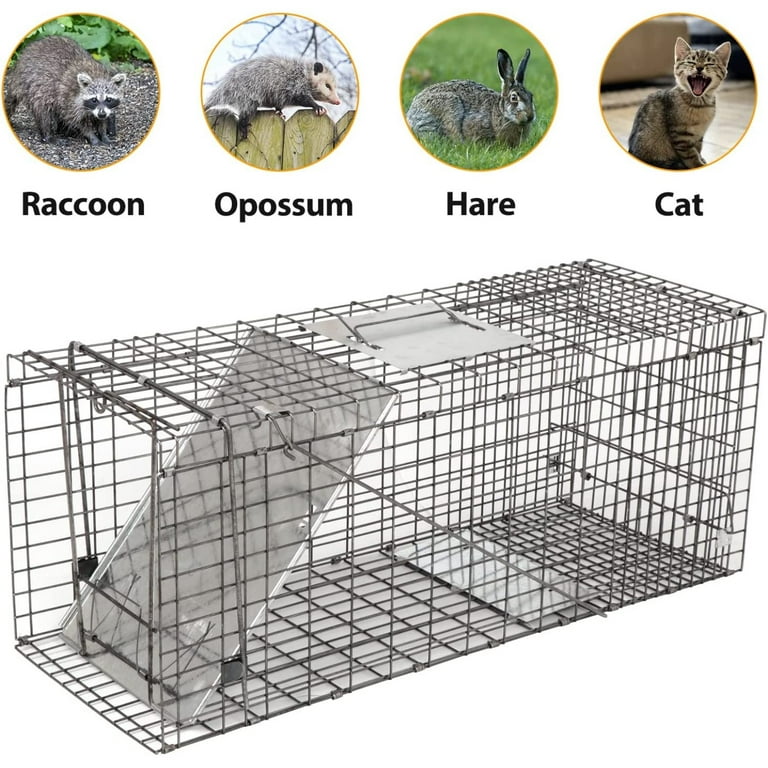 Portable Metal Humane Live Animal Trap 32 x 12.5 x 12  for Rodent Small  Animals