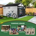 thumbnail image 4 of 8 ft x 12 ft Plastic Storage Shed with Floor, Resin Shed with Window and Lockable Door for Garden, Backyard, Tool Storage Use, Easy to Install for Lawn Equipment, Black+ Gray, 4 of 8