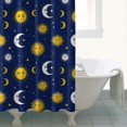 thumbnail image 4 of Blue Sun Moon Star Pattern Shower Curtain 84"x72" ,Bathroom Decorative Shower Curtains Set with 12 Hooks,Modern Waterproof Washable Shower Curtain, 4 of 6