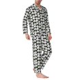 thumbnail image 2 of Hirioo Panda Bear for Men's Pajama Sets 2 Piece Pjs Men's Long-Sleeved Pajama Set Button Down Sleepwear,S-XXL-X-Large, 2 of 7