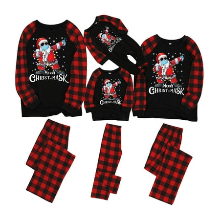 

Dadaria Family Pajamas Matching Sets Merry Christmas Children Kids Blouse Tops Pants Xmas Family Clothes Pajamas Black Kids 6Y