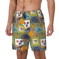 thumbnail image 2 of Balery Hawaiian Style Mens Swim Trunks Swim Shorts for Men Quick Dry Inseam Beach Shorts with Compression Liner Pocket-Medium, 2 of 9
