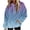 Navy, variant on Women's Gradient Fleece-Lined Hoodie Trendy Pullover with Drop Shoulder Plush Streetwear with Pocket Blue