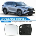 thumbnail image 2 of Reemplazo de cristal de espejo calefaccionado del lado derecho para Toyota Highlander 2001-2007, espejo retrovisor de puerta No.8796148150, 2 of 7