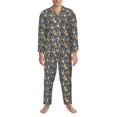 thumbnail image 3 of Fotbe Bulldog Print Pijama de Hombre con Estampado de Manga Larga, Conjunto de 2 Piezas, Ropa de Dormir Suave y Cómoda con Bolsillos-X-Large, 3 of 7