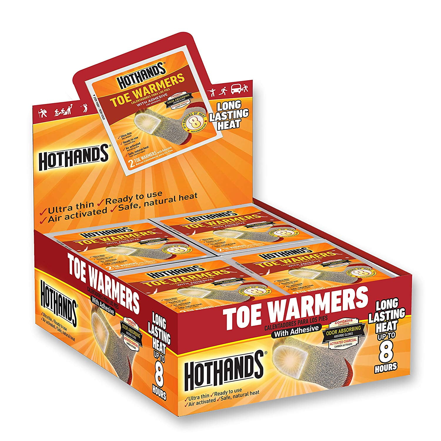 HotHands Toe Warmers Long Lasting Odorless Air Activated Warmers 10 Pairs 