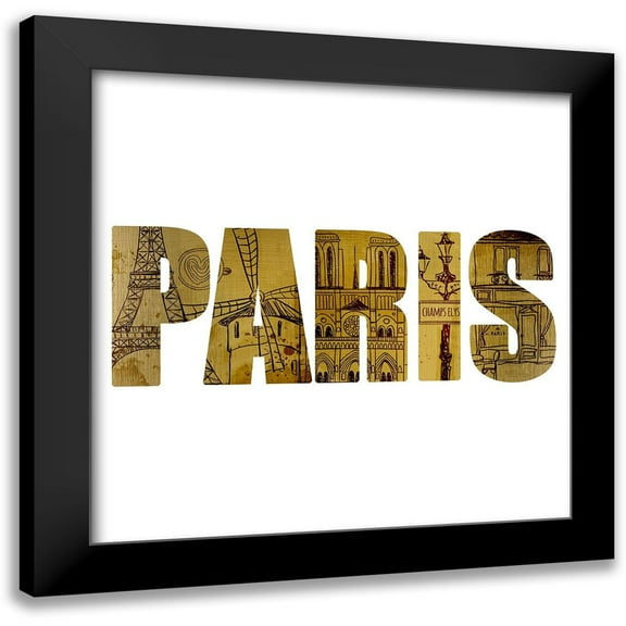 Kimberly, Allen 12x12 Black Modern Framed Museum Art Print Titled - Paris