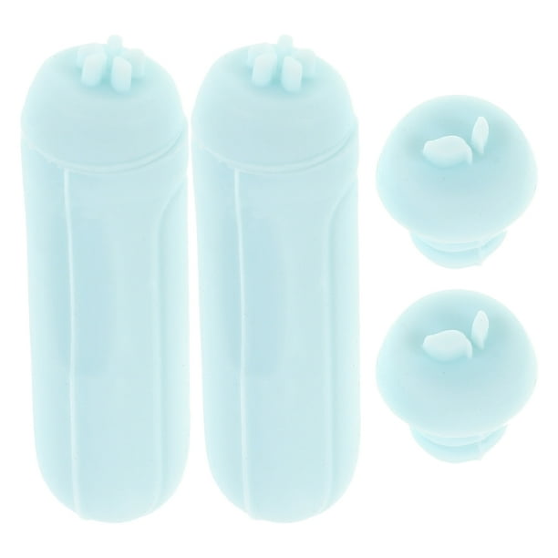 Kit de 2 rotuladores para estampar uñas con punta francesa, de silicona, para transferencia de aceite, para salón de manicura en casa, color azul cielo