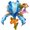 blue, variant on 1pc Vintage Pomegranate Flower Elf Brooch Big Luxury Floral Rhinestone Pin for Women Party Office