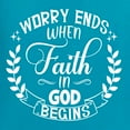 thumbnail image 5 of Wild Bobby Worry Ends When Faith In God Begins Inspirational/Christian Men Graphic Tee, Light Turquoise, 3X-Large, 5 of 5