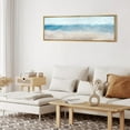 thumbnail image 5 of IDEA4WALL Extra Large Framed Canvas Print Wall Art Abstract Sea Landscape Calming Blue & Beige Brushstrokes Artwork Natural Antique Fine Art Illustrations for Home Decoration - 60"x20", 5 of 5