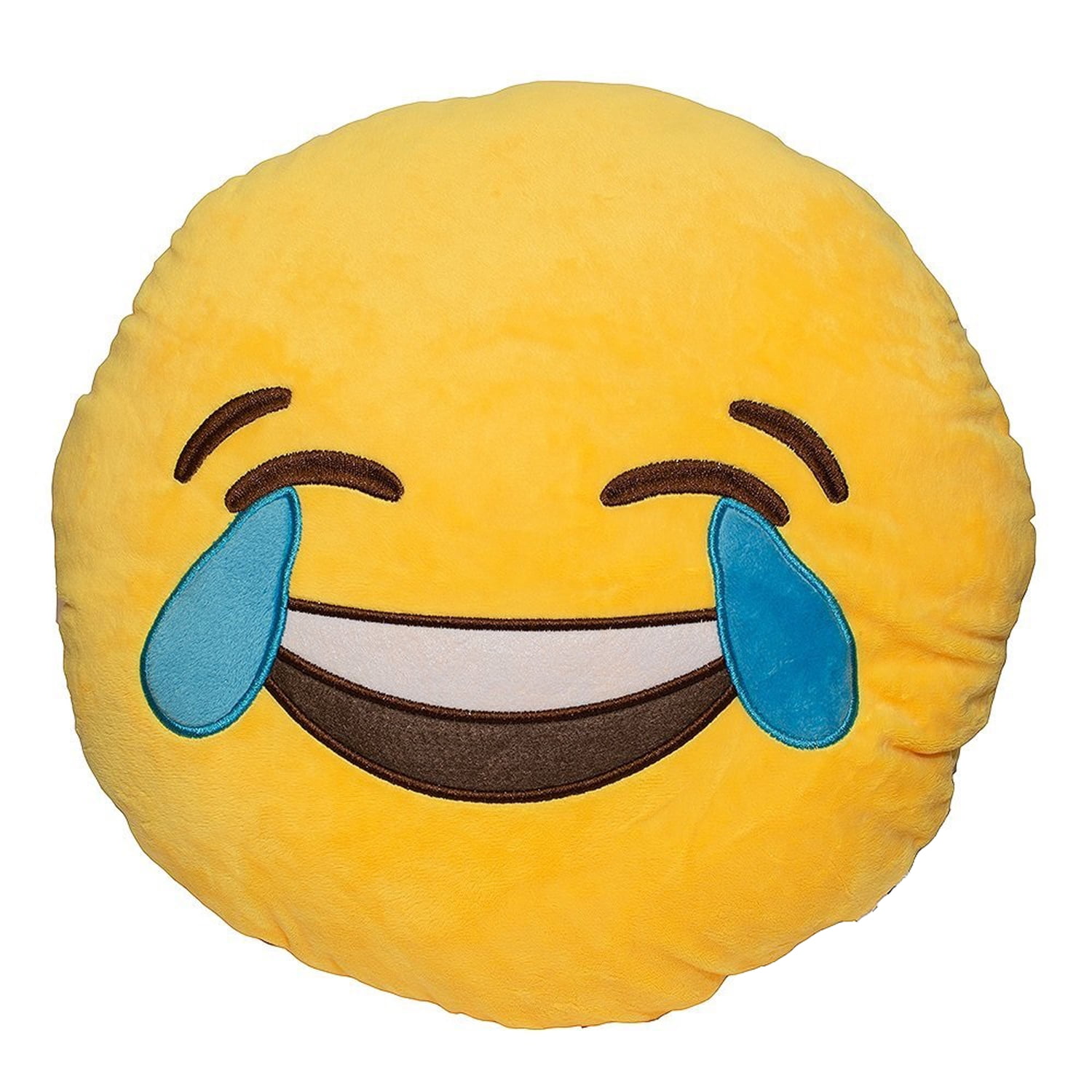 Emoticon Yellow Round Plush Pillow Tears of Joy Emoji Walmart Canada