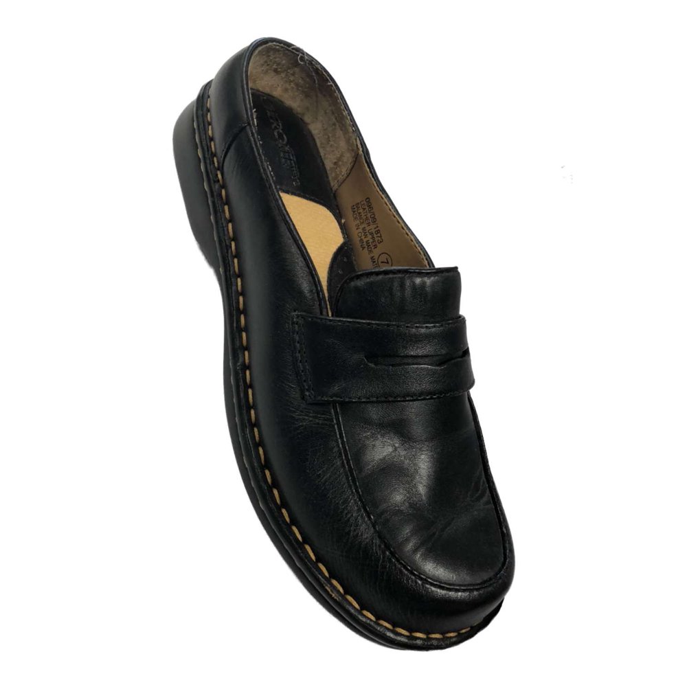 Cherokee Cherokee Beth Womens Black Leather Low Back Penny Loafers
