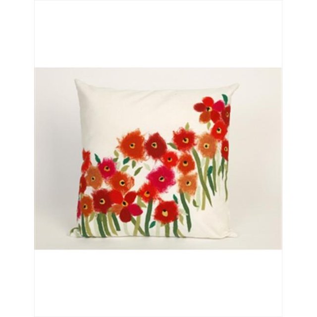 Liora Manne 7SC2S320924 Visions Iii 3209-24 Coquelicots Rouge 20 Po Carré Oreiller Extérieur