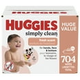 thumbnail image 1 of Huggies Simply Clean Fresh Scent Baby Wipes, 11 Flip-Top Packs (704 Wipes Total), 1 of 7