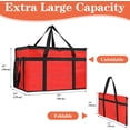 thumbnail image 4 of Insulated Food Delivery Bag, XXXL Insulated Reusable Grocery Cooler/Hot Bags, Tote Bag for Shopping/Travel/Doordash, Catering Bag Doordash 23x14x15, Red, 1-Pack, 4 of 7