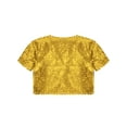 thumbnail image 4 of Haitryli Kids Short Sleeve Sequins Bolero Flower Girl Shrug Cardigan Party Dress Cape Gold 12, 4 of 5