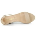 thumbnail image 4 of Sandalias de Alto Tacón Grueso Allegra K Correa de Tobillo Plataforma Beige 37, 4 of 6