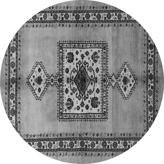 Ahgly Company Indoor Round Persian Gray Traditional Area Rugs, 3' Round