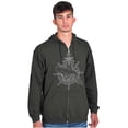 thumbnail image 5 of Nautical Whale Wheel Spiritual Animal Zip Up Hoodie Men's Women's Brisco Brands 5X, 5 of 6