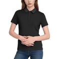 thumbnail image 6 of Womens Polo Shirt Short Sleeve Black Stretch Nylon Spandex Fitted Ribbed Casual Golf Work Shirt Lightweight Breathable,Size 4XL, 6 of 6