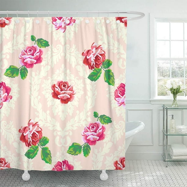 KSADK Green Cottage Shabby Chic Rose Damask Pattern ...