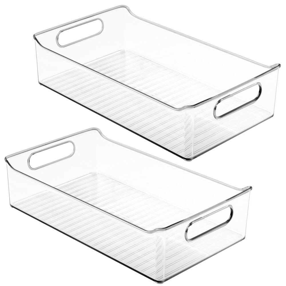 mDesign Wide Plastic Kitchen Pantry Food Storage Bin, 2 Pack