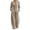 Khaki, variant on Szluipve 2 Piece Sets for Women Velvet 2 Piece Suit Outfit Notched Lapel Button Blazer Jacket & High Waist Wide Leg Pleated Pants Elegant Casual Matching Set with Pockets Sky Blue S