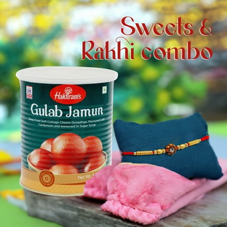 HALDIRAM'S Gulab Jamun with Rakhi Combo A7 | Rakhi for Brother with Sweet - 1 KG