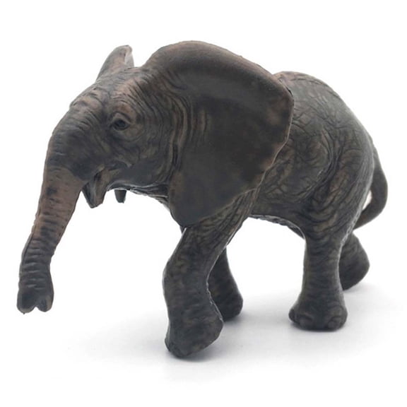 MLINS Elephant Model for Decoration Made of PVC in Coffee Color 2 Pieces Lifelike Figures
