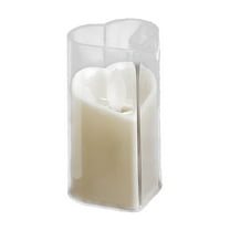 Nmdmisc Valentine's Day Decoration,Electronic Heart Flameless Candles,LED Candles,Electric Fake Plastic Pillar Candles,Ivory White,1.97 * 5.9 in