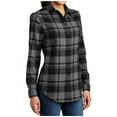 thumbnail image 6 of Yellow Rooster Flannel Shirts For Women Plaid Jackets Long Sleeve Button Down Grey/ Black L, 6 of 6