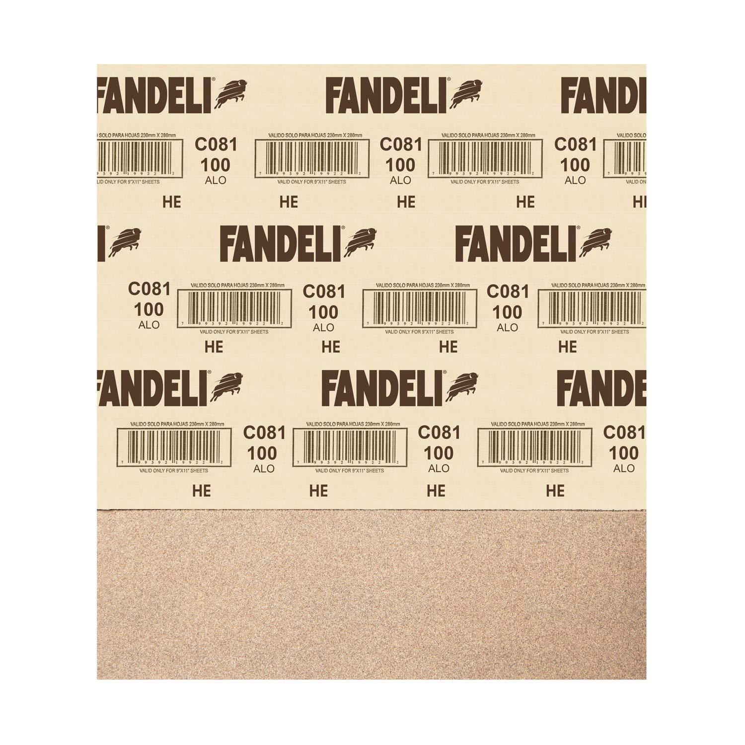 Fandeli 36025 100 Grit Multipurpose Sandpaper Sheets 25-Sheet 9  x 11 